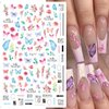 8 Sheets Blue Butterfly Nail Art Stickers Decals JMEOWIO Self Adhesive Pegatinas Uñas Blue Black Gold Butterfly Spring Summer Design Manicure Tips Nail Decoration for Women Girls