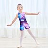 JESKIDS Leotards for Girls Gymnastics with Shorts Dance Biketards Tumbling Matching Hair Scrunchie Cosmic 10-11 Years