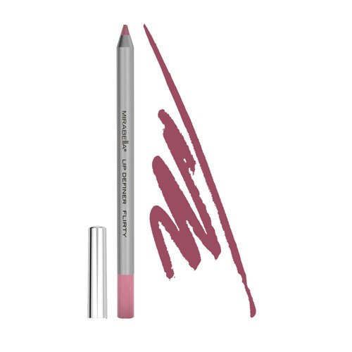 Mirabella Line & Define Lip Definer Lip Pencil, Smoothing & Moisturizing Retractable Lip Liner with Long-Lasting & Ultra-Creamy Formula, Antioxidants Vitamin C & E, & Built-In Sharpener - Flirty