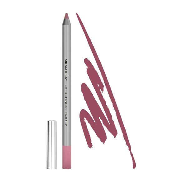 Mirabella Line & Define Lip Definer Lip Pencil, Smoothing & Moisturizing Retractable Lip Liner with Long-Lasting & Ultra-Creamy Formula, Antioxidants Vitamin C & E, & Built-In Sharpener - Flirty