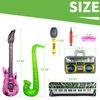 Inflatable Rock Star Toys Set Inflatable Guitar Microphone for 80's Party Decorations 90s Party Favors Hip Hop Inflatable Instruments Party Props Theme Party Supplies for Kids & Adults 17Pack