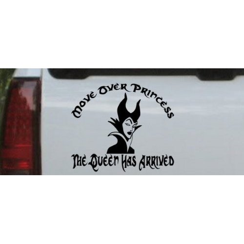 Black 6in X 6.9in - Move Over Princesses The Queen Has Arrived Funny Car Window Wall Laptop Decal Sticker