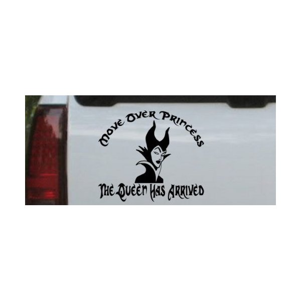 Black 6in X 6.9in - Move Over Princesses The Queen Has Arrived Funny Car Window Wall Laptop Decal Sticker