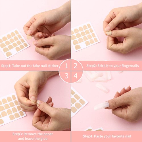 240 Pieces Adhesive Nail Tabs Thickening False Nail Tips Manicure Double Sided Tape Adhesive Tabs for Nail Accessories Nail Salon Supplies (Yellow)