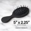 The Hair Shop Mini Black Loop Brush - Salon Professional Grade with Matted Black & Ergonomic Travel Size Design- Small & Safe Detangler Tool for 100% Remy Human and Synthetic Hair Extensions and Wigs