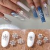 20Pcs Snowflake Nail Charms Christmas Nail Charms for Acrylic Nails, 3D Silve Crystals Diamonds Nail Rhinestones Xmas Snowflake Nail Gems Nail Jewelry for Women Girls New Year Nail Decoration (Silve)