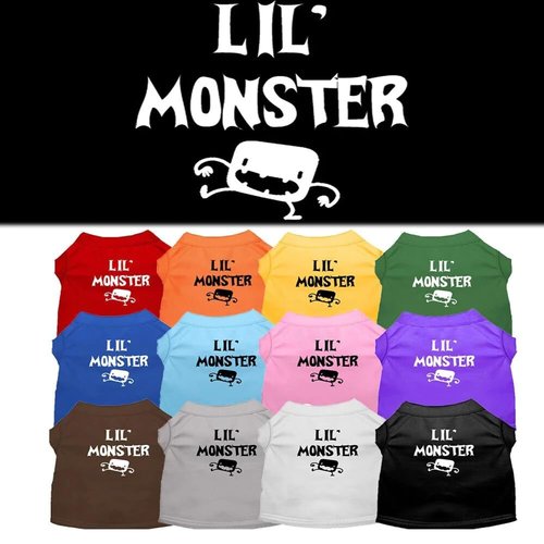 Halloween Pet Dog & Cat Shirt Screen Printed, Lil Monster Black 3XL (25-35 lbs.)