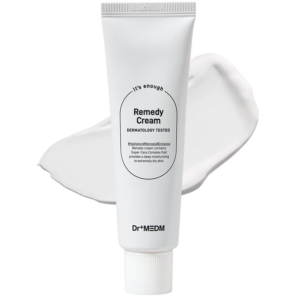 DR+ MEDM Facial Remedy Cream, Skin Barrier Repair Face Moisturizer with Hyaluronic Acid & Amino Acid, for Extremely Dry & Cracked Skin, 1.69 fl.oz.