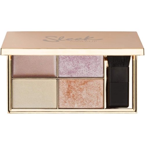 Sleek MakeUP Highlighting Palette, Four Dazzling Shades for a Supercharged Glow, Long Lasting and Lightweight, Intense Colour, Solstice