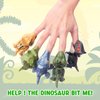Zwish 6PCS Biting Finger Dinosaurs Toy Collectibles for Display, Play and Snap On Figure Novelty Creative Theater Puppet Doll Animal Hand Puppet Dino Party Supplies