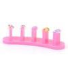 Rolabling 3pcs False Nail Art Tips Practice Display Stand Tool with 10 pcs False Nail Tips for Gel Nail Polish DIY Nail Training Tools (Rose) (display stand)