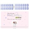 MelodySusie Semi Cured Gel Nail Strips,Misty Blue- Works with Any Nail Lamps, Salon-Quality, Long Lasting, Easy to Apply & Remove - Includes 30Pcs, Free Stickers, 2 Prep Pads, Nail File & Wooden Stick