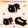 Toys for Girls Ages 3 4 5 6 7 8+ Years -16" Black Axolotl Mommy Stuffed Animal with 3 Baby Axolotl in Her Tummy, Cute Salamander Plush Toys Set, Toys for Baby, Toddler, Kids, Christmas, Birthdays Gift