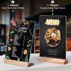 TONICE® 3 Pack 5x7 Acrylic Sign Holder Slant Back Design L Shape Clear Acrylic Frames Wood Base, Table Menu Display Stand Flyer Display for Desk Display (Optional 8.5x11/5x7 Inch L/T Shape)