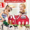 Farm Animals Toys for 1 2 3 Year Old Toddlers Girls Boys, Big Red Barn Farm Playset with Figures Animals and Tractor Toys for Kids 3-5,Educational Learning Toys,Ideal Christmas Birthday Easter Gifts