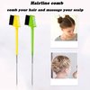 6 Pieces Hair Styling Set: Double-Sided Rat Tail Comb, Natural Eyebrow Brushes for Women and Girls