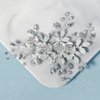 Hapibuy Silver Wedding Hair Clip Bridal Comb Barrette Hair Accessories Flower Headpieces For Bride Women (silver)