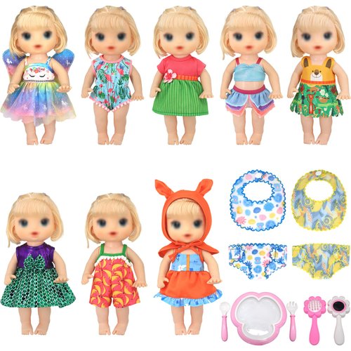 SOTOGO 17 Pieces Doll Clothes Outfits for Alive Baby Doll Clothing Fits 13 14 14.5 Inch American Doll Clothes and Accessories