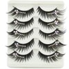 5Pairs Cat Eye False Eyelashes Natural 3D Fake Eye Lashes with Shiny Rhinestones Makeup Party Extension Eyelashes