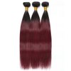 BilltiiWW Ombre Burgundy Straight Human Hair Bundles 1B99j Straight Bundles Black and Wine Red Two Tone Brazilian Human Hair Extensions Soft and Silky for Black Women 18 20 22 Inch