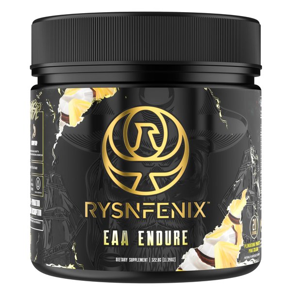 RysnFenix EAA Endure - 11g EAA + BCAA with Astragin & Black Pepper Extract for Enhanced Amino Acid Absorption & Aquamin Electrolytes for Hydration | 25 Servings (Pina Colada)