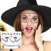 Qpout 9 Sheets Scary Halloween Face Temporary Tattoos for Women Men,Horror Big Mouth Wound Scars Stitches Tattoos Decals, Spider Web Bat Day of the Dead Witch Zombie Makeup Party Favor Supplies