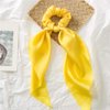 Yellow Bow Scrunchies, Satin Ribbon Ponytail Hair Tie, Rope Scrunchies,Hair Bows, Elastic Band Hair Scrunchies, Bands Elastics Hair Accessories