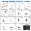 Fishing Accessories Kit Fishing Tackle Box with Tackle Included, Fishing Hooks, Fishing Weights Sinkers, Fishing Swivels Snaps, Beads, Fishing Gear Set Equipment for Bass Trout Fishing Gifts for Men