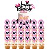 50pcs Pink Mouse Birthday Decorations 3 year old Girl Birthday Party Supplies Balloons Cake Topper Cupcake Topper