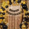 2025 New Year Balloon Arch Party Decorations, 18" 10" Black and Gold Balloon Garland Arch with Happy New Year Banner for 2025 New Year Party Decorations NYE Party Supplies 2025