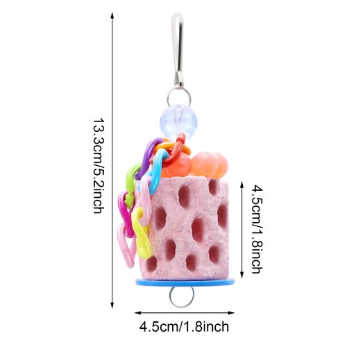 Bird Beak Grinding Parakeet Treats Bird Calcium Chewing Toy for Budgies Parakeet Cockatiel Conure Hamster (Random Color) (Small (1 pc))