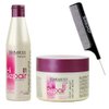 Kuss HI REPAIR Shampoo (250 ml) & Conditioner Masque (250 ml) DUO SET for Damaged Hair, Strong & Full Bodied Shine (With Comb)