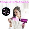 1600W Compact Small Hair Dryer Lightweight,CONFU Portable Quiet Blow Dryers with Folding Handle Ceramic Tourmaline Hair Dryer for Travel,Diffuser HairDryer,Purple