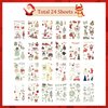 24 Sheets Glow in the Dark Christmas Tattoos, Christmas Glitter Temporary Tattoos Stickers Christmas Party Decorations Supplies for Kids Holiday Xmas Party Favors Christmas Eve Stocking Stuffer Gift