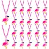 KeeStar 24 Pack Flamingo Necklace Party Favors for Summer Hawaiian Tropical Luau Party, Animal Themed Baby Shower, Birthday, School Carnival Rewards, Photography Props, Decorations, Classroom Prize