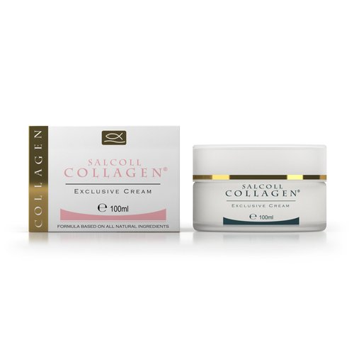 Salcoll Collagen - Anti-Aging Marine Collagen Face Cream - Firming Moisturizer for Fine Lines & Wrinkles, Day & Night Treatment, All Skin Types, 100 ml. Jar