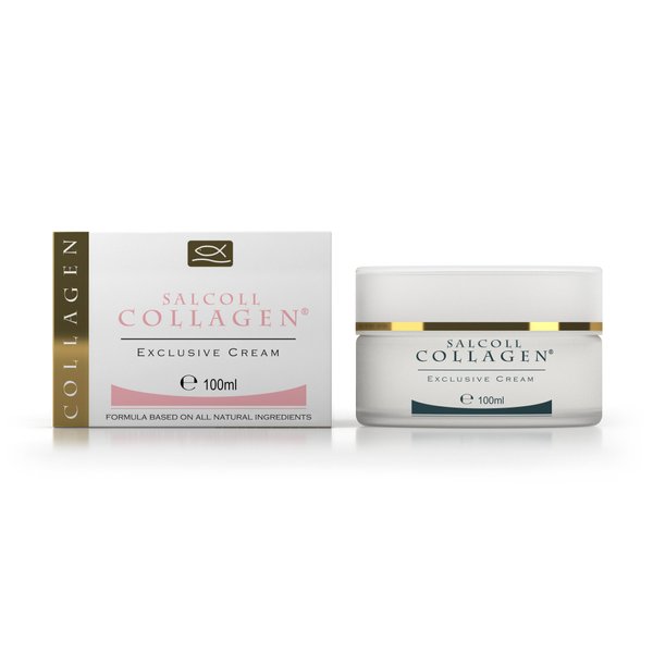 Salcoll Collagen - Anti-Aging Marine Collagen Face Cream - Firming Moisturizer for Fine Lines & Wrinkles, Day & Night Treatment, All Skin Types, 100 ml. Jar
