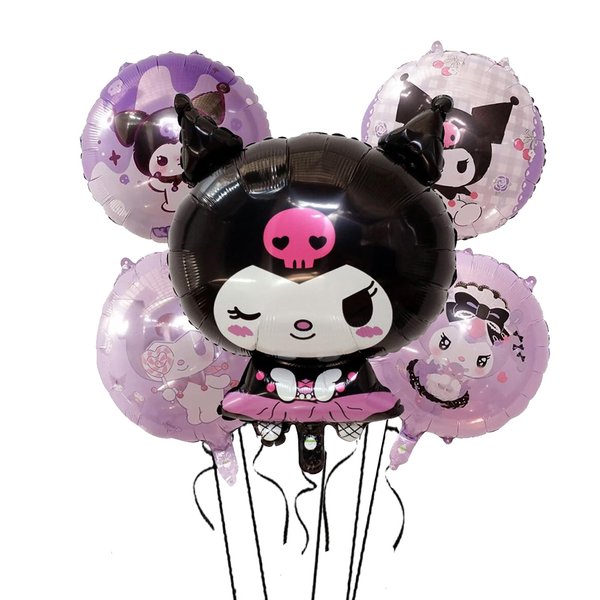 5PCS Cute Anime Birthday Decorations, Anime Themed Party Supplies Including Aluminum Film Balloons, Perfect for Birthday Parties