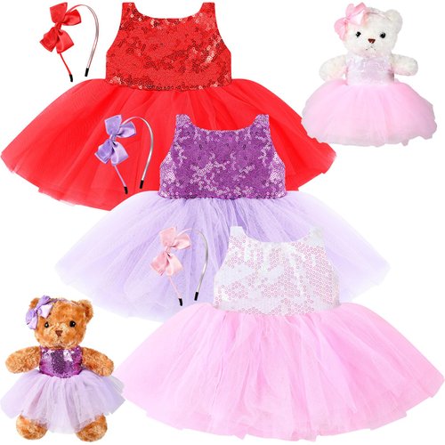 Relaxgiant 6 Pcs Bear Clothes Bear Skirt Fit 12-16 Inch Stuffed Animals Make Your Own Stuffed Animals Cute Tiny Clothes for Stuffed Animals