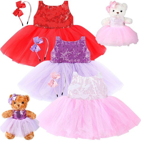 Relaxgiant 6 Pcs Bear Clothes Bear Skirt Fit 12-16 Inch Stuffed Animals Make Your Own Stuffed Animals Cute Tiny Clothes for Stuffed Animals