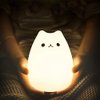 Cat Lamp, NeoJoy Remote Control Silicone Kitty Night Light for Kids Toddler Baby Girls Rechargeable Cute Kawaii Nightlight , White , 4 Piece Set