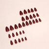 24Pcs Wine Red Press On Nails Short Oval,CEWEWP Thick Acrylic Nails Press Ons,Short Almond Nails Glue on,Natural Round Fake Nails,One Color Gel Stick On Nails Set For Tiny Average Wide Nail Beds