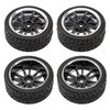 HIRCQOO 12-Spoke 12mm Hex Hub Wheel Rims & Rubber Tires Compatible with HSP Tamiya HPI Kyosho 1/10 On-Road Touring Car WLtoys 1/14 144001 Traxxas 1/16 Slash RC 1/18 A959B Buggy