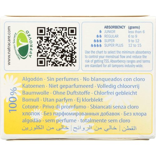 Natracare Regular Tampons 10CT, 12 Pack-120 Total