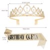 Birthday Crowns for Women, Didder Gold Rhinestone Tiara & Birthday Queen Sash, Birthday Crown Birthday Tiara Birthday Sash and Tiaras for Women Girls Birthday Gifts Party Accessories