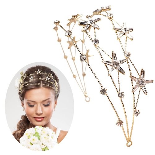 FERCAISH Rhinestone Crystal Crown Wedding Crown, Star Hair Jewelry Bridal Headpiece, Hair Accessories for Christmas/Photography/Party, Princess Rhinestone Crown for Women