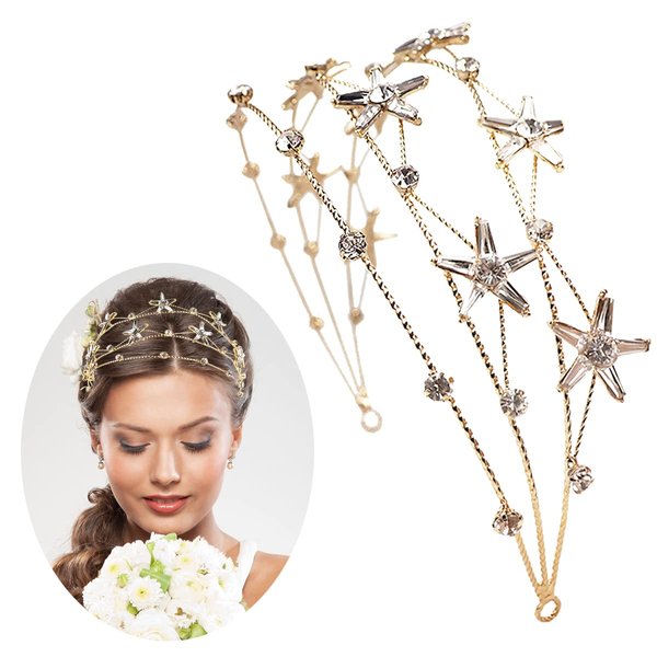 FERCAISH Rhinestone Crystal Crown Wedding Crown, Star Hair Jewelry Bridal Headpiece, Hair Accessories for Christmas/Photography/Party, Princess Rhinestone Crown for Women