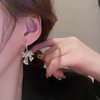 Sttiafay Vintage Crystal Bow Drop Earrings Gold Rhinestone Stud Earrings Pearl Bow Hoop Earrings Sparkly Cz Bow Earrings Jewelry for Women