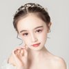 AIUPUOC Flower Girl Headpiece Wedding Hair accessory Exquisite White Flower Girl Headband Flower Crown for Girls Birthday Party Flower Girl Crown Photography Props 1Pcs