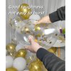 300 Pack Gold and White Balloons + Gold Confetti Balloons - 12 Inch for Birthday Party, Wedding, Baby Shower, Graduation - White and Gold Balloons Decorations